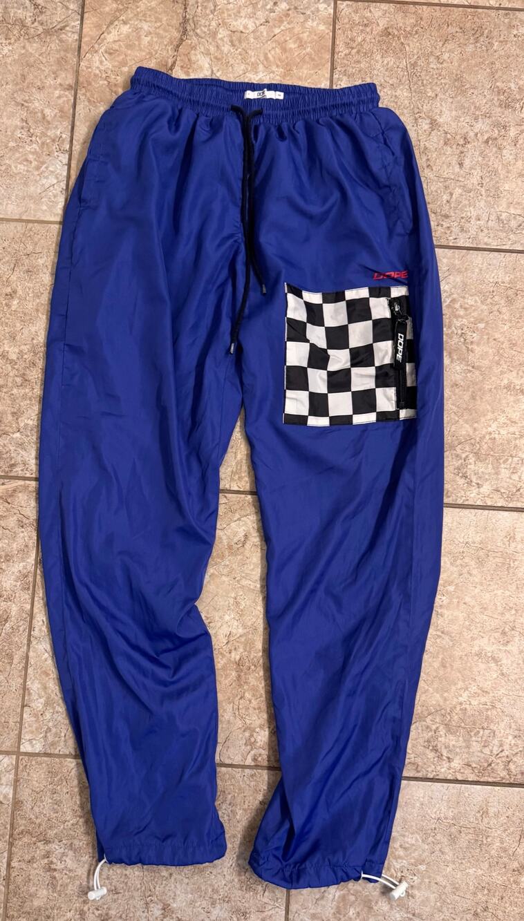 Dope Men's Blue Circuit Jogger Pants Size M Zip Pocket Cinch Ankle